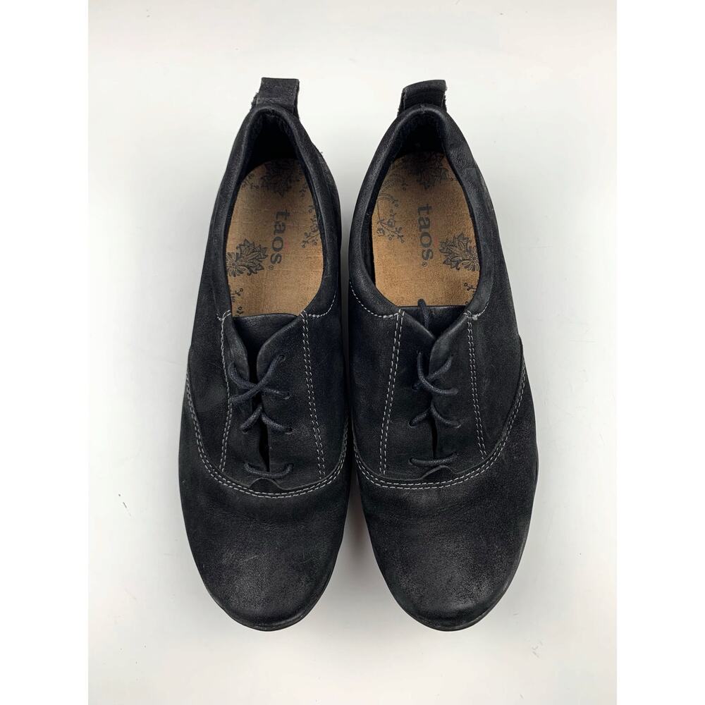 Taos Getaway Oxford Comfort Shoes Lace Up Black Leather Women's 6